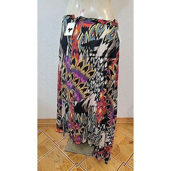 CASUAL STUDIO WOMEN'S 100%RAYON  CHIFFON MAX HIGH LOW  SKIRT SIZE L# 344 - Picture 3 of 8